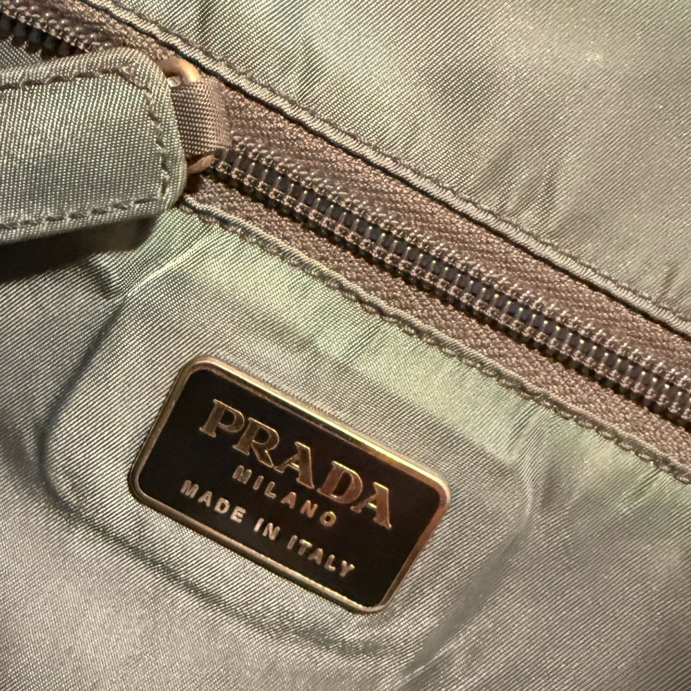 Prada Teal Nylon Tote with Clear Top Handles - Picture 7 of 12
